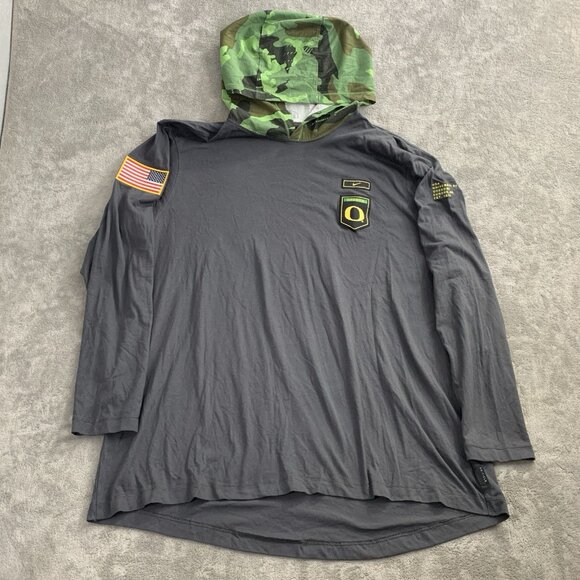 Nike Other - Nike Sweatshirt Mens XXL Oregon Ducks Military Long Sleeve Hoodie Tee DN1722-060